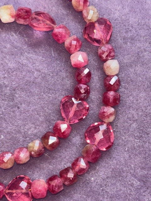 Necklace ''Rubellite heart'' REAL gems: Rubellite