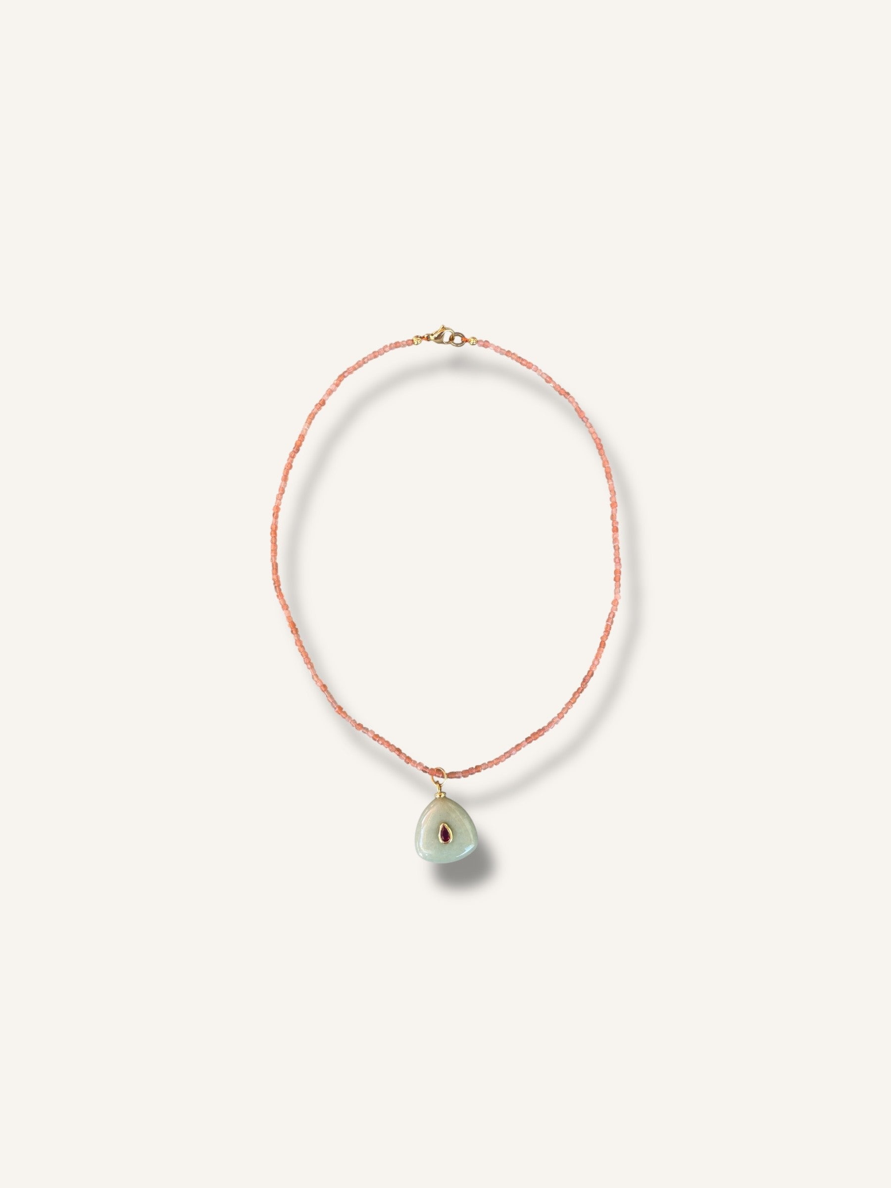 Necklace ''peach moonstone''