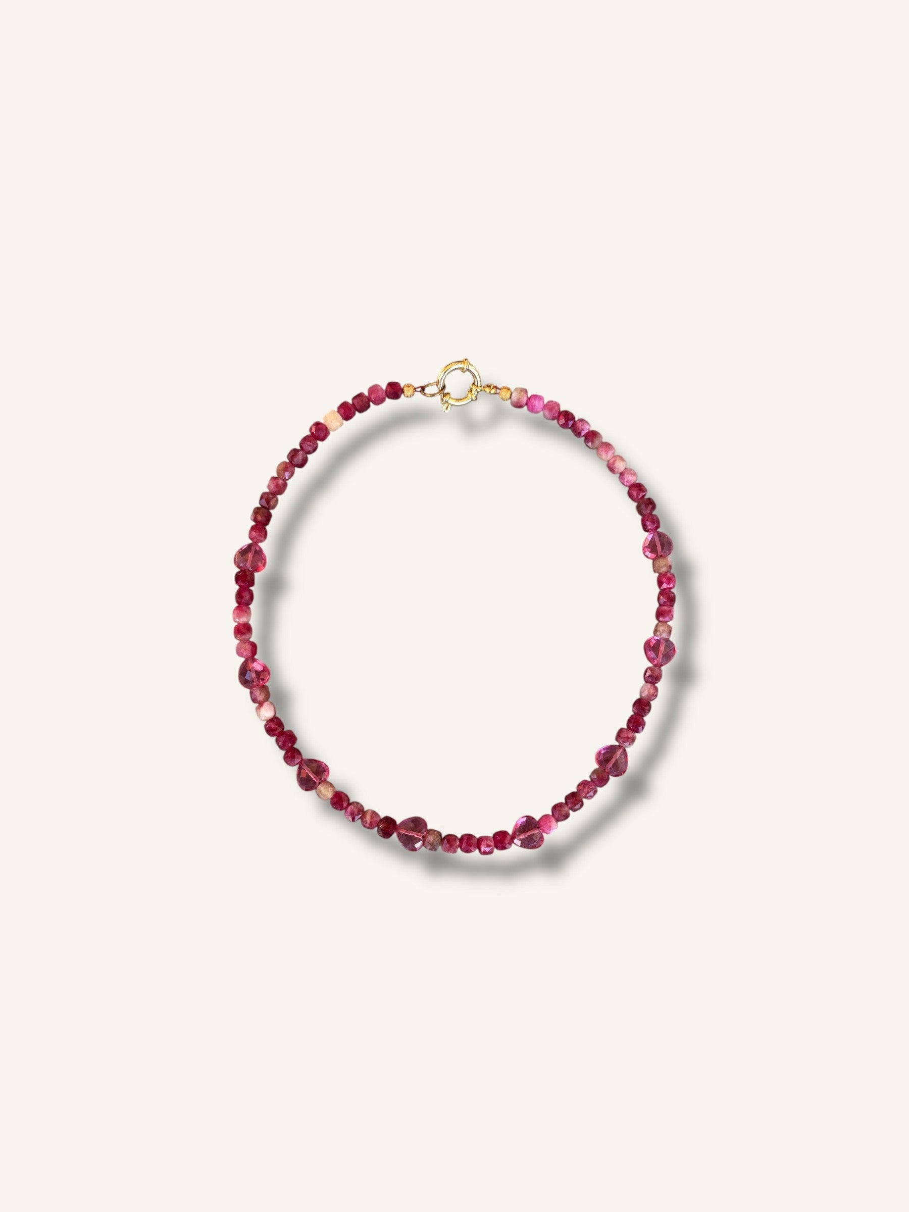 Necklace ''Rubellite heart''