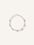 Necklace ''Peach moonstone/amazonite''