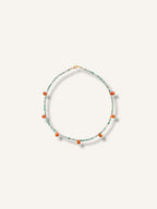 Necklace ''Peach moonstone/amazonite''
