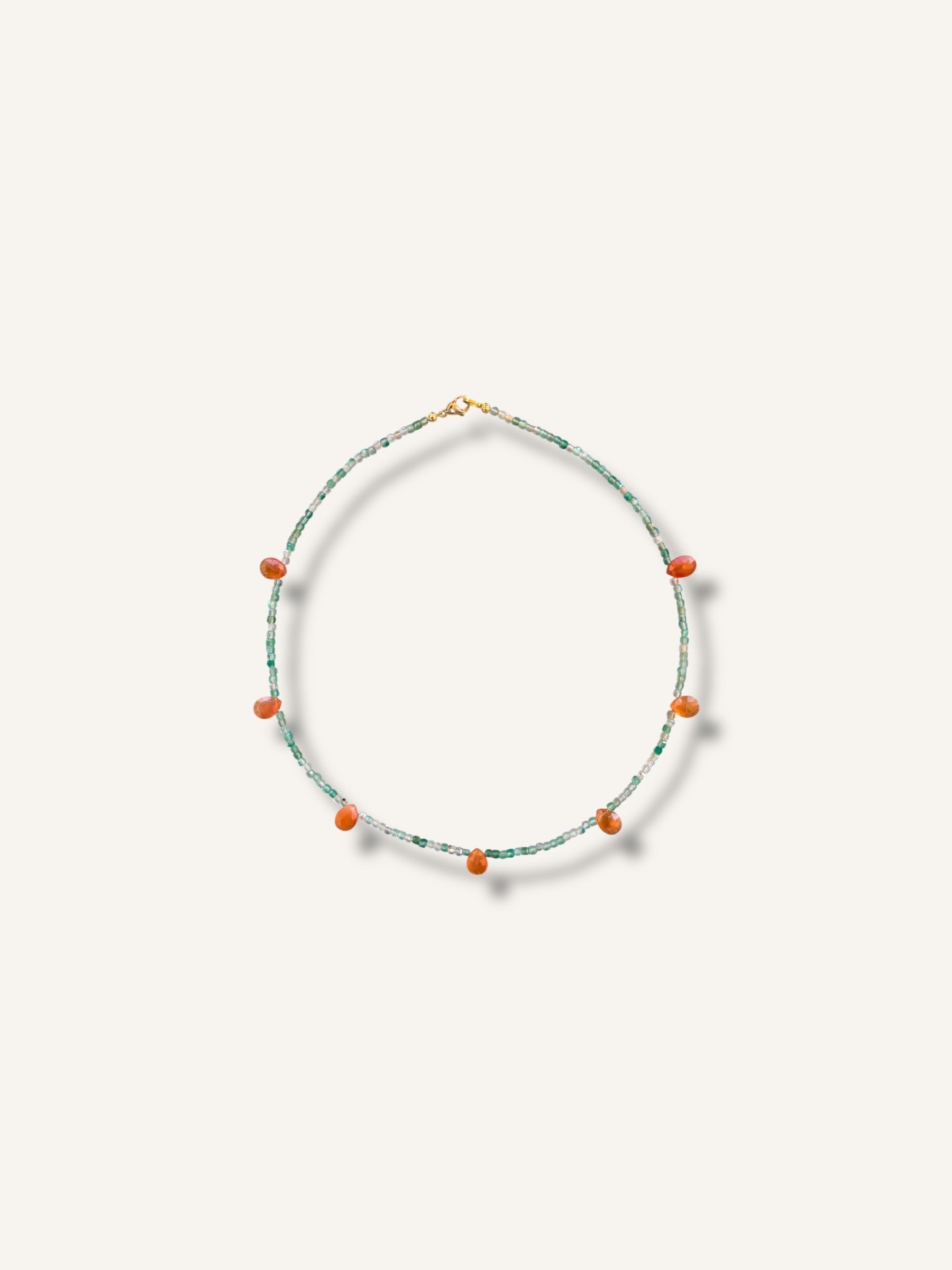Necklace ''Peach moonstone/amazonite''