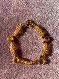 Bracelet “Golden citrine” •Citrine clear tear drops •Citrine beads • Gold plated