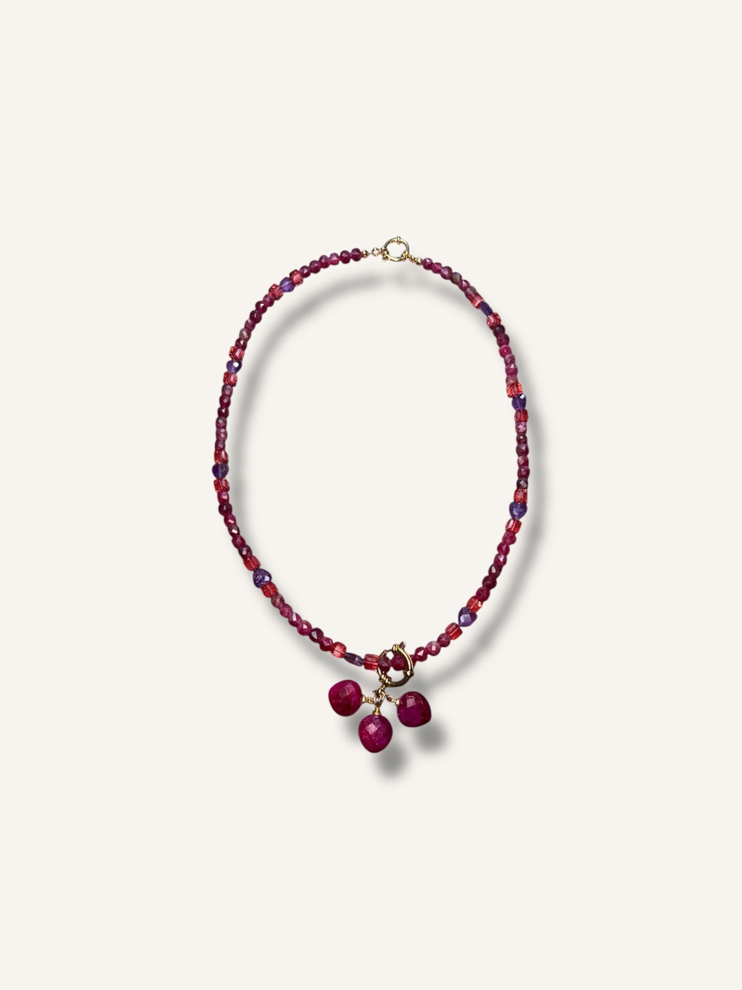 Necklace “Ruby Charms”