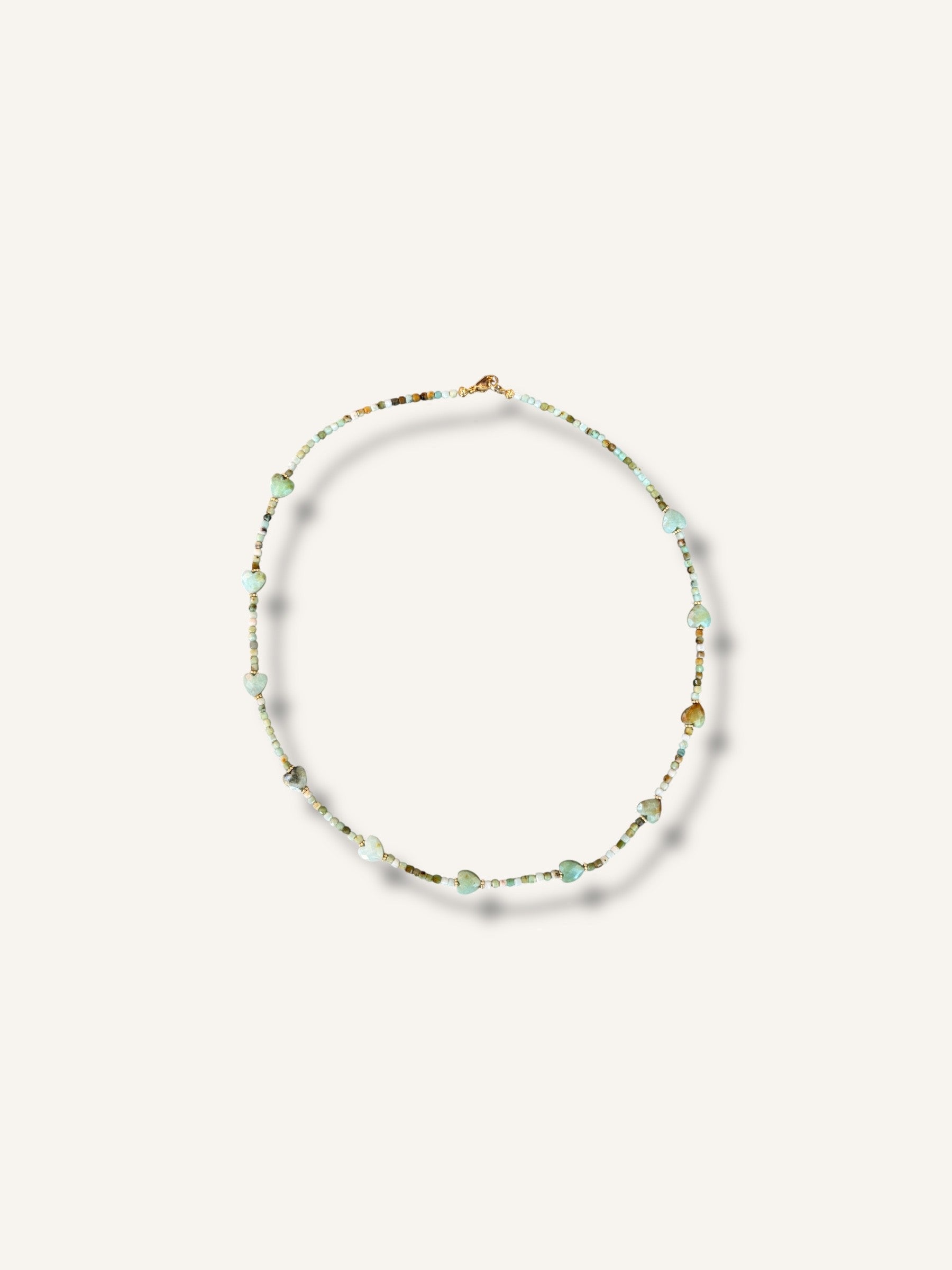 Necklace ''Amazonite hearts/cubes