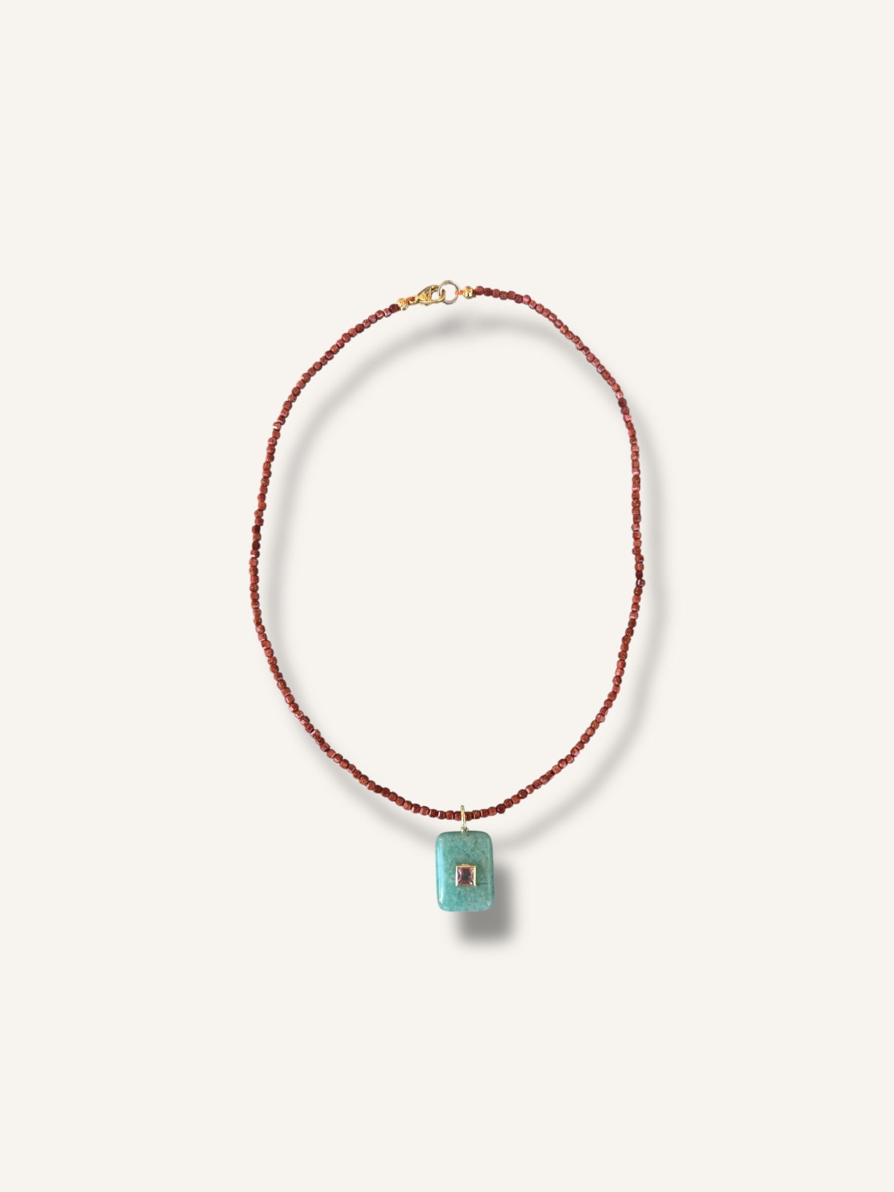 Necklace ''goldstone amazonite''