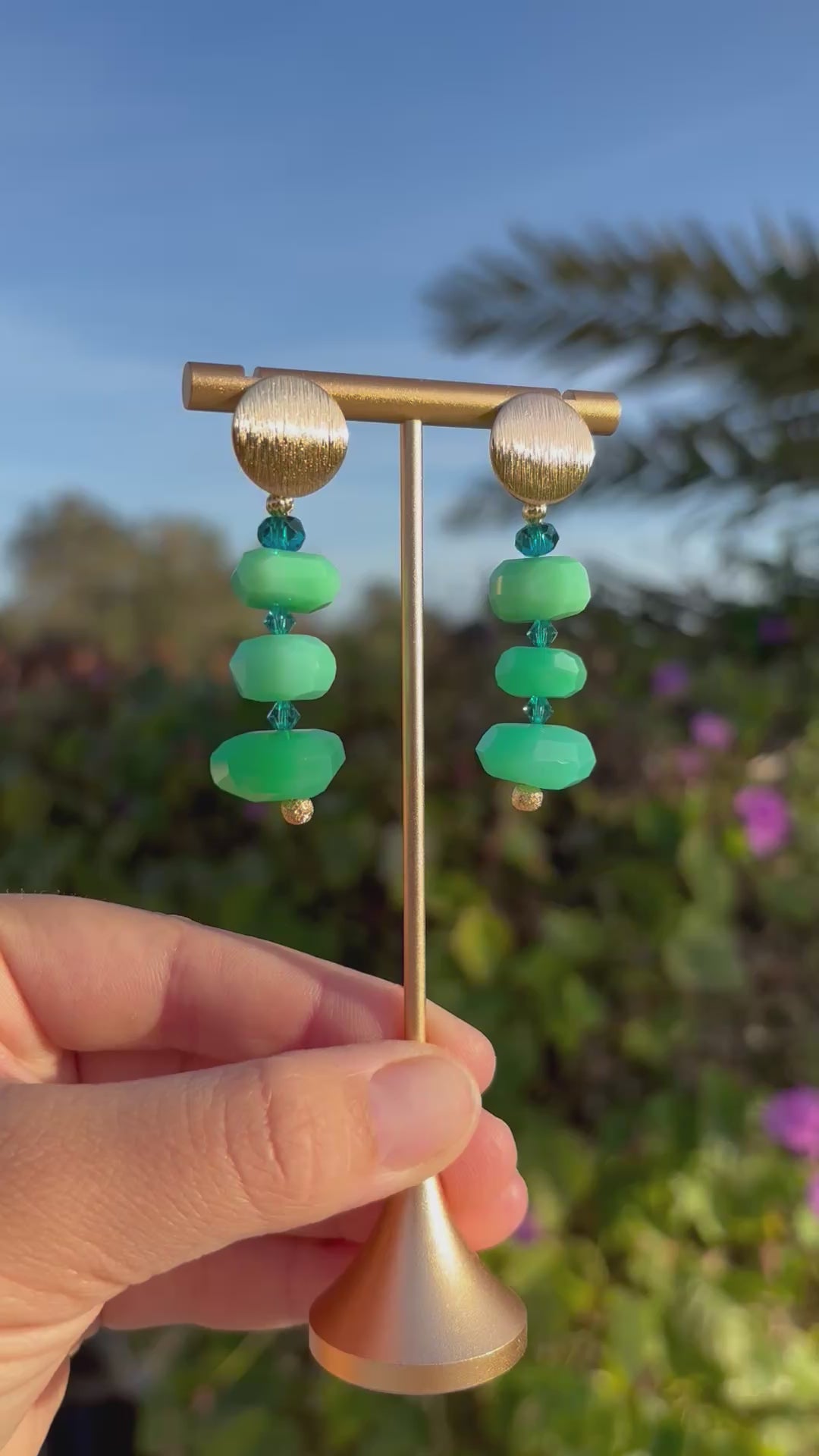 Earrings Sacred green