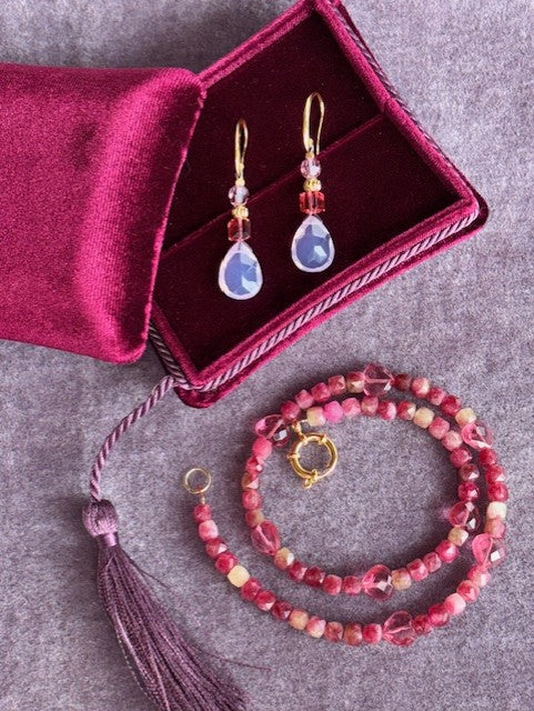 Necklace ''Rubellite heart'' REAL gems: Rubellite