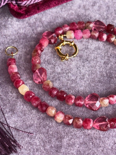 Necklace ''Rubellite heart'' REAL gems: Rubellite