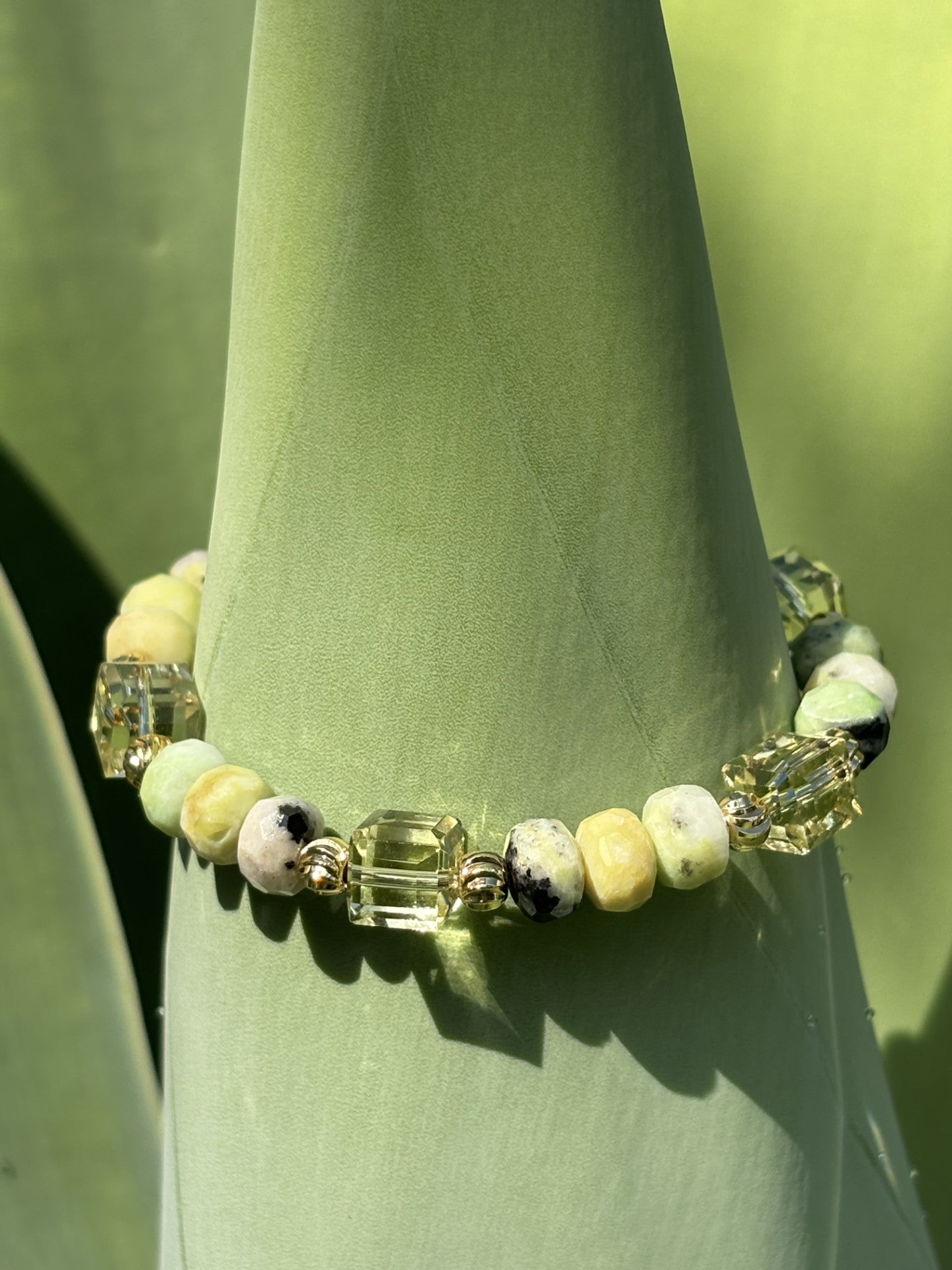 Bracelet “Kambo” REAL gems: Serpentine ,swarovski ,goldplated