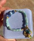 Bracelet ''Lagoon'' REAL gems: Amazonite,Swarovski,Laceagate,goldplated