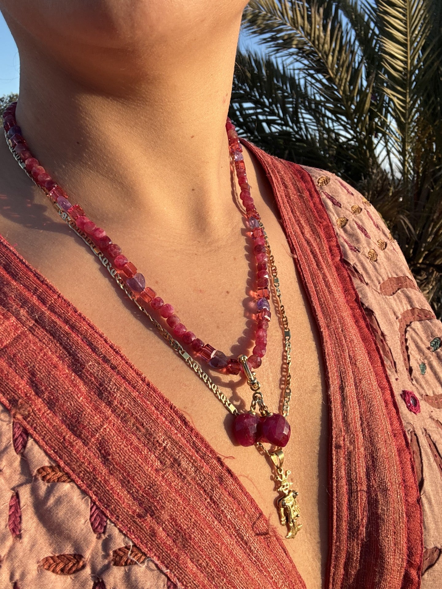 Necklace “Ruby Charms”