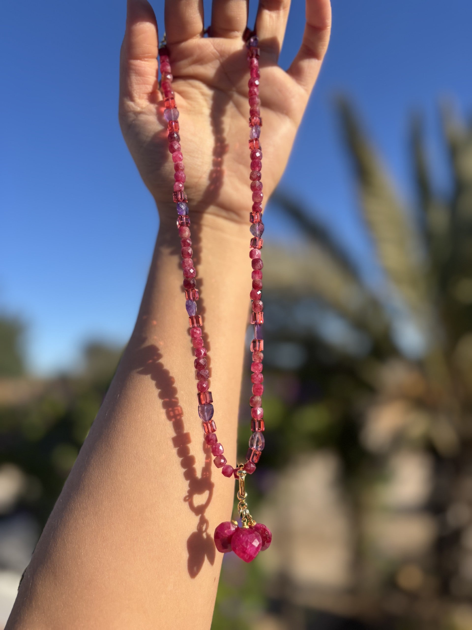 Necklace “Ruby Charms”