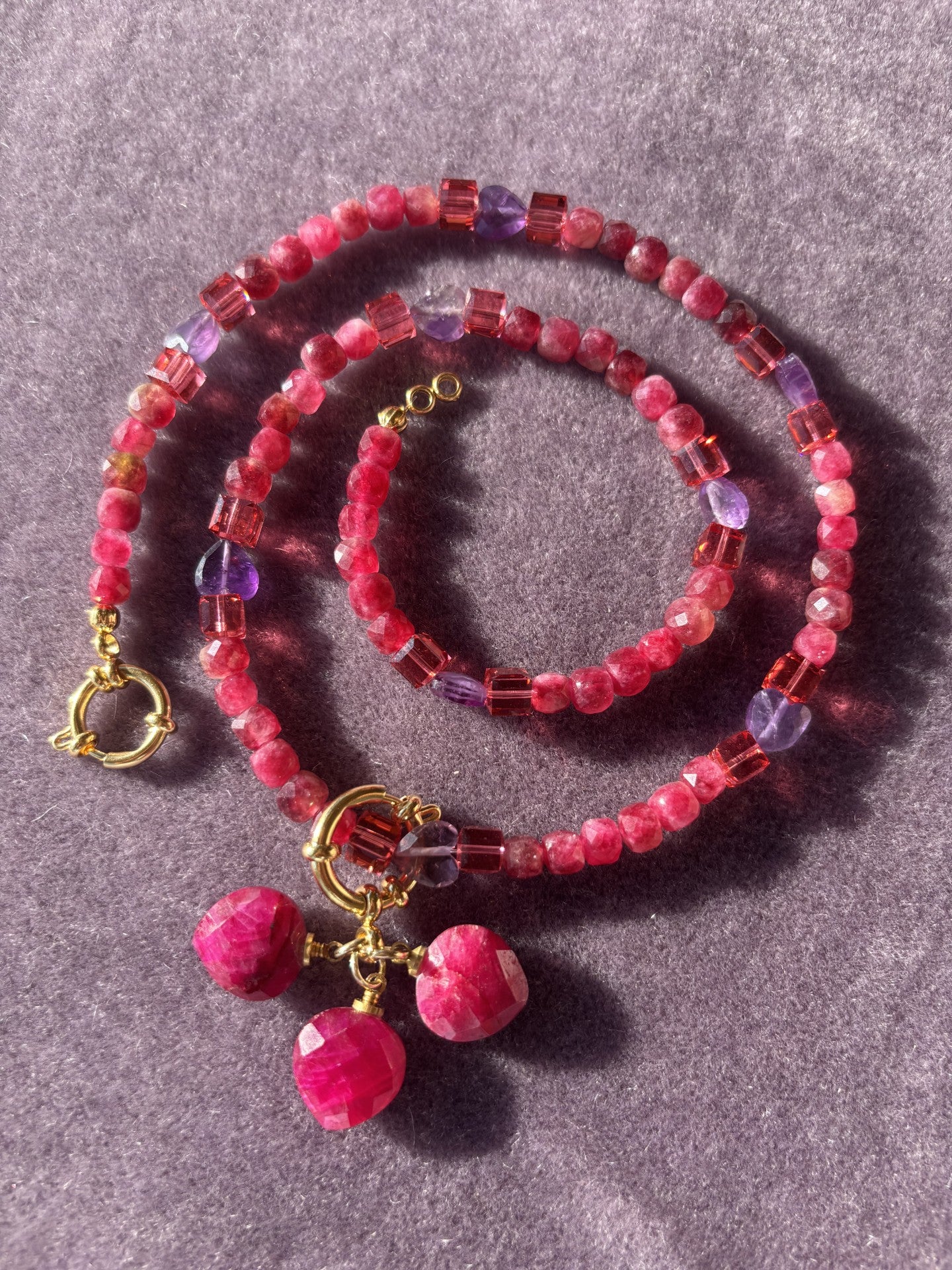 Necklace “Ruby Charms”