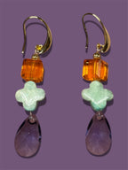 Earrings Orange cubes