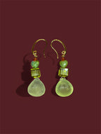 Earrings Prehnite drops green