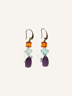 Earrings Orange cubes