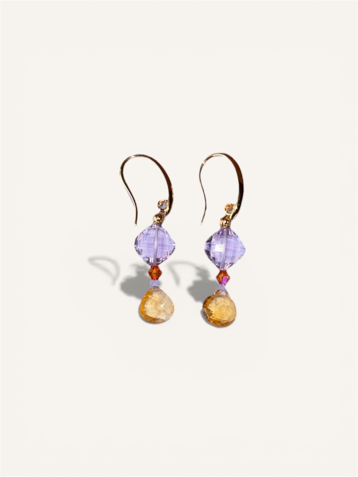 Earrings “ Lilac citrine”