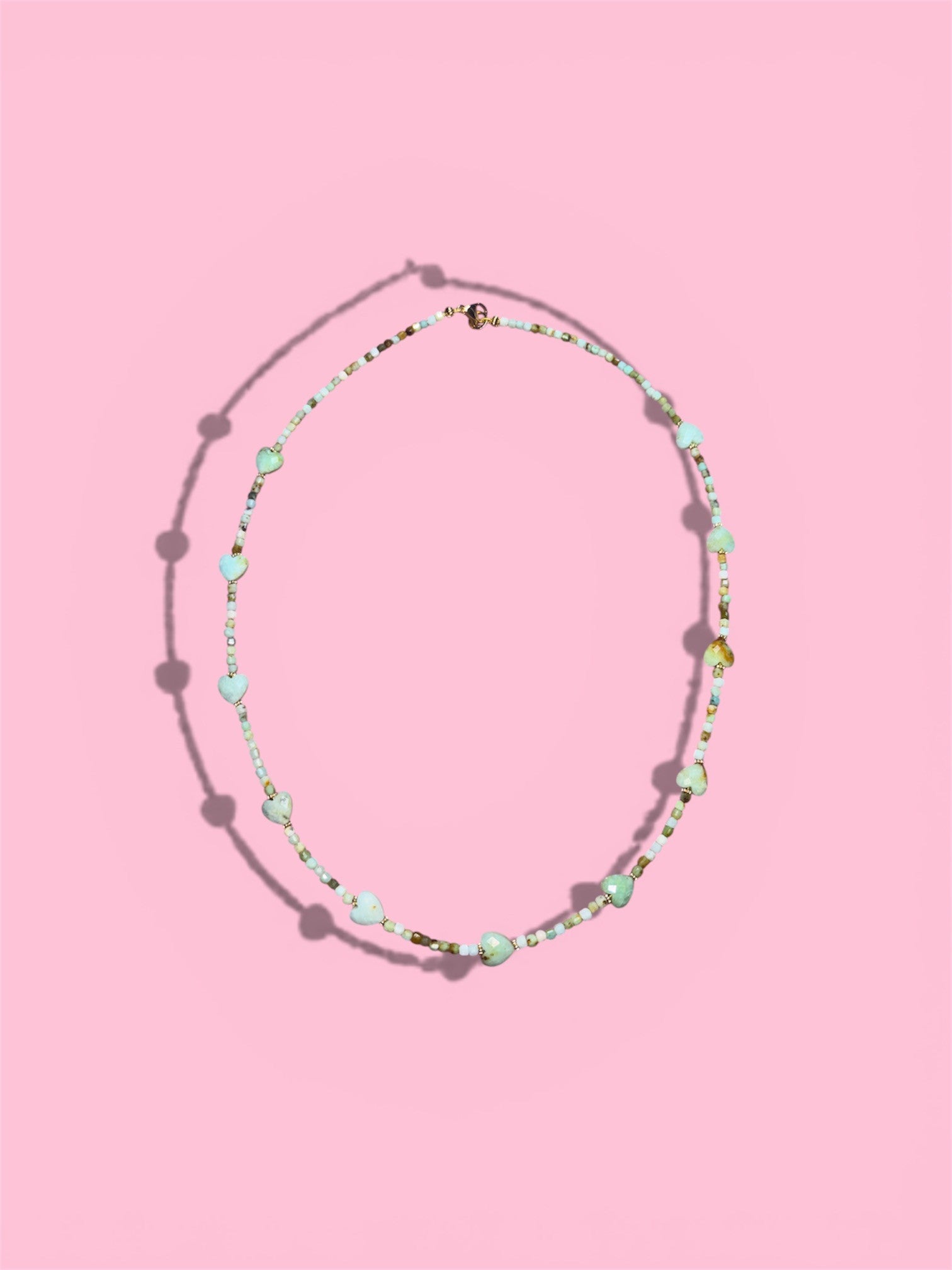 Necklace ''Amazonite hearts/cubes