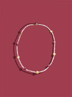 Necklace ''Rosequartz vanilla''