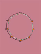 Necklace ''Peach moonstone/amazonite''
