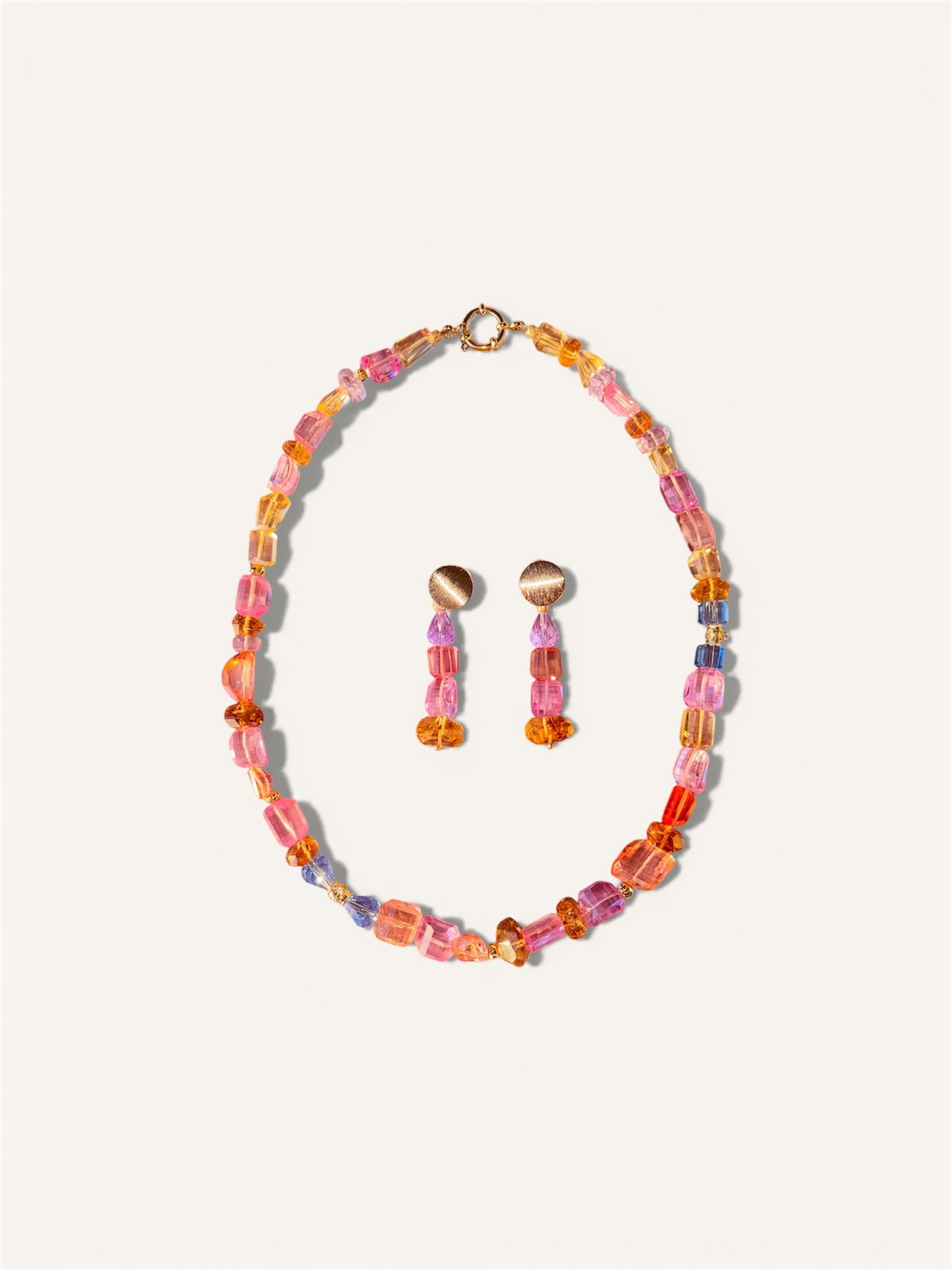 Necklace ''Peach Lotus''