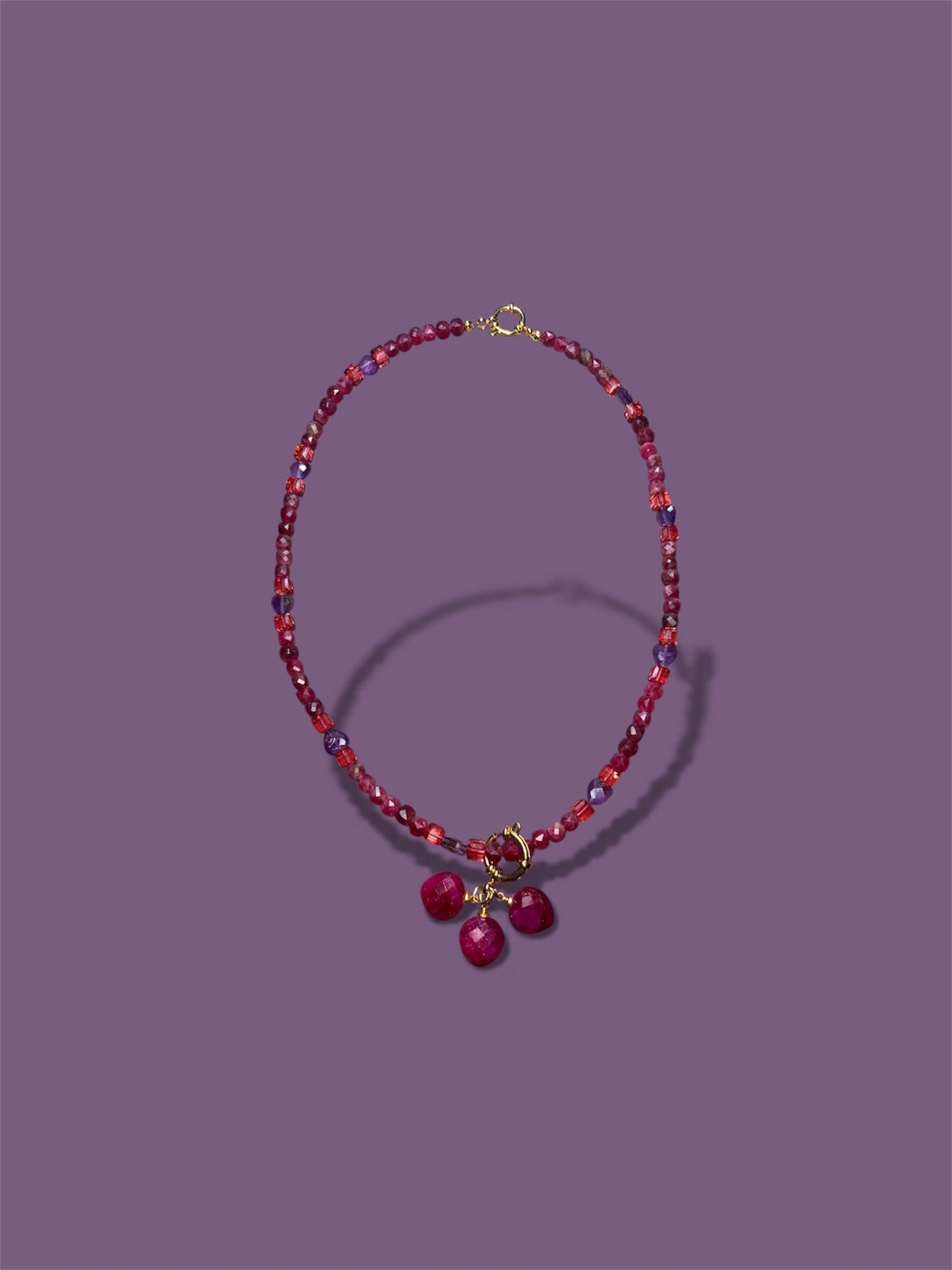 Necklace “Ruby Charms”