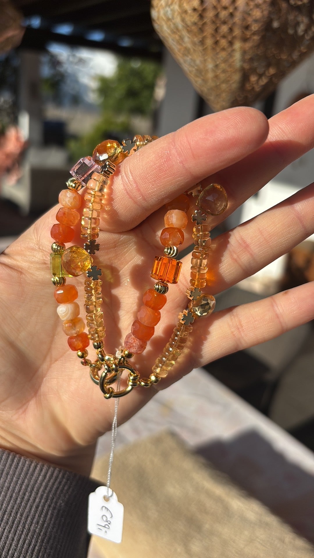 Bracelet “Golden citrine” •Citrine clear tear drops •Citrine beads • Gold plated